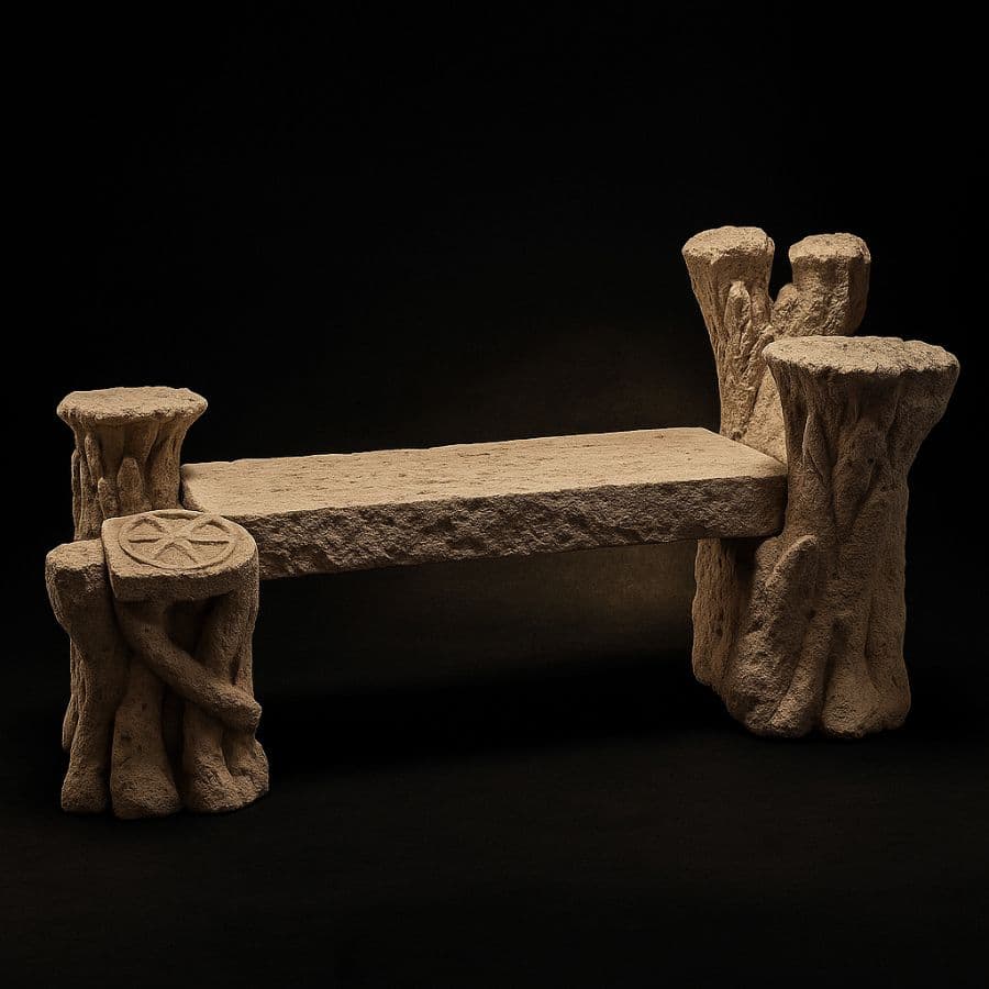 Banca rústica orgánica de cantera