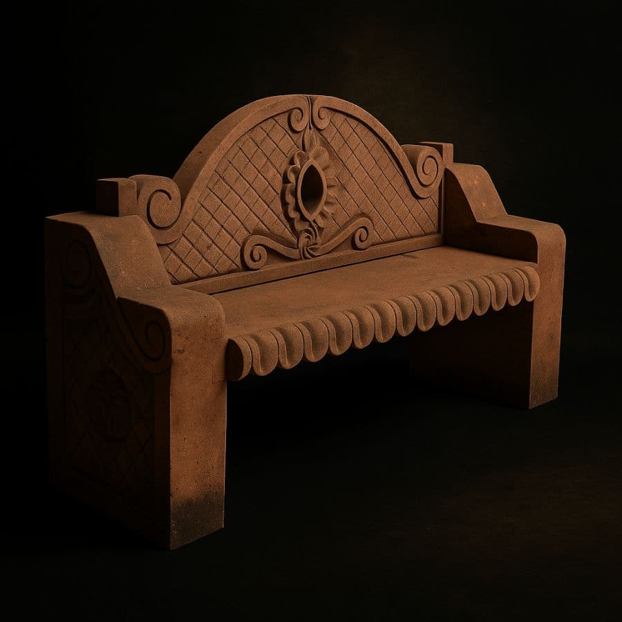 Banca tallada clásica — Cantera roja