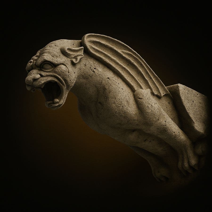 Gárgola clásica tallada en cantera