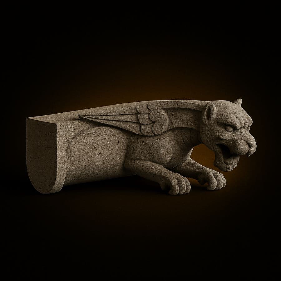 Gárgola clásica con alas extendidas