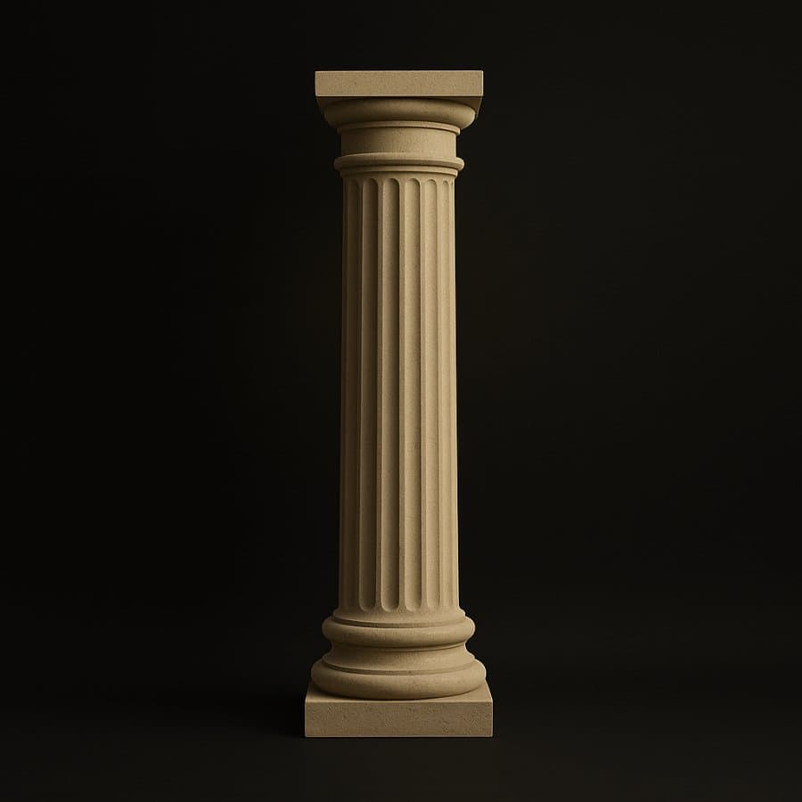 Columna clásica — Diseño estriado moderno (Cantera beige dorado)