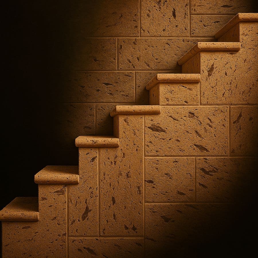 Escalones de cantera rosa jaspeada