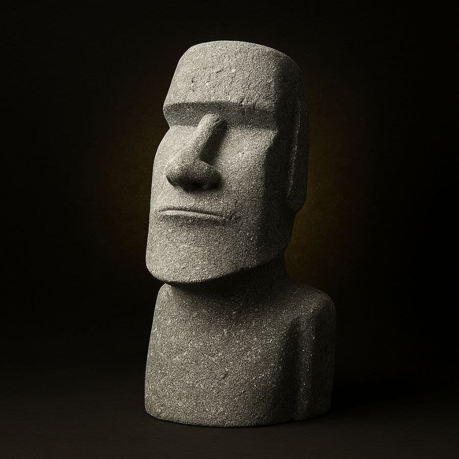 Busto Moái en cantera gris