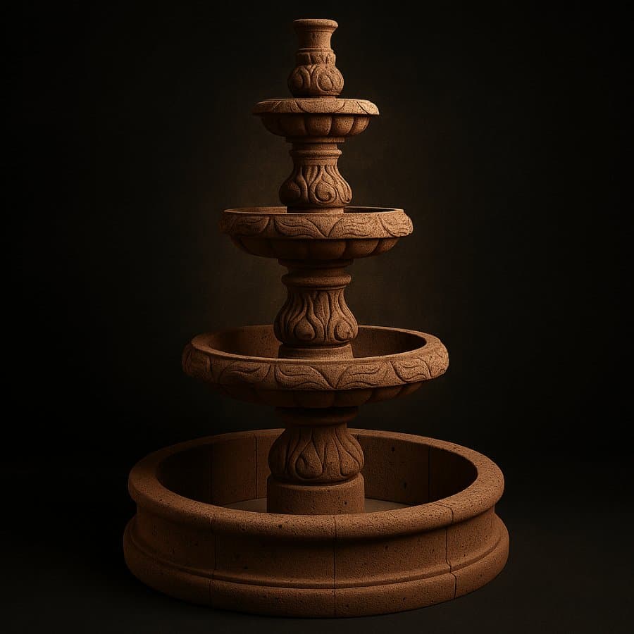 Fuente clásica de tres niveles — Cantera beige