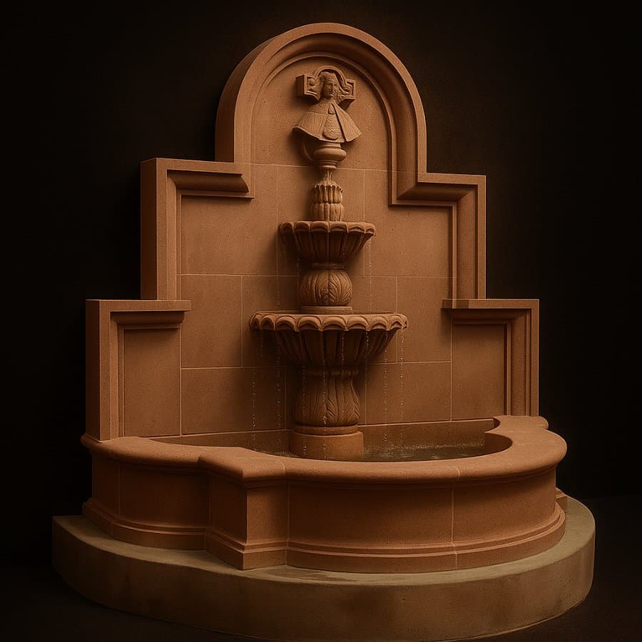 Fuente de pared — Doble nivel (Cantera rosa)