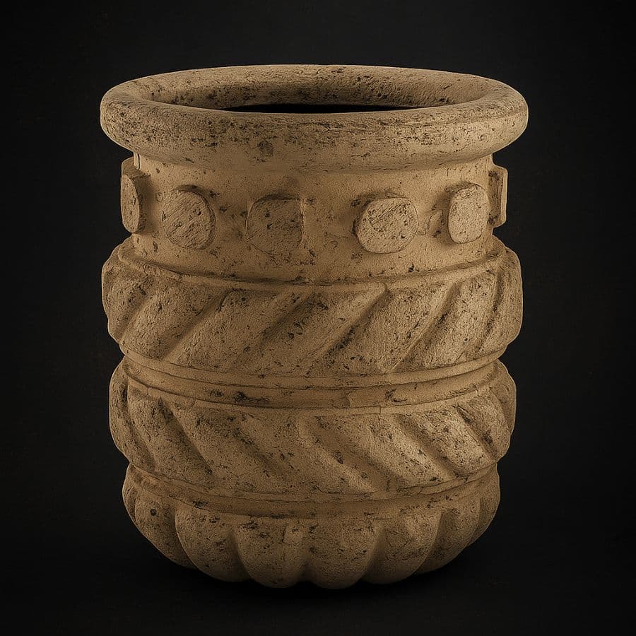 Maceta clásica tallada en espiral