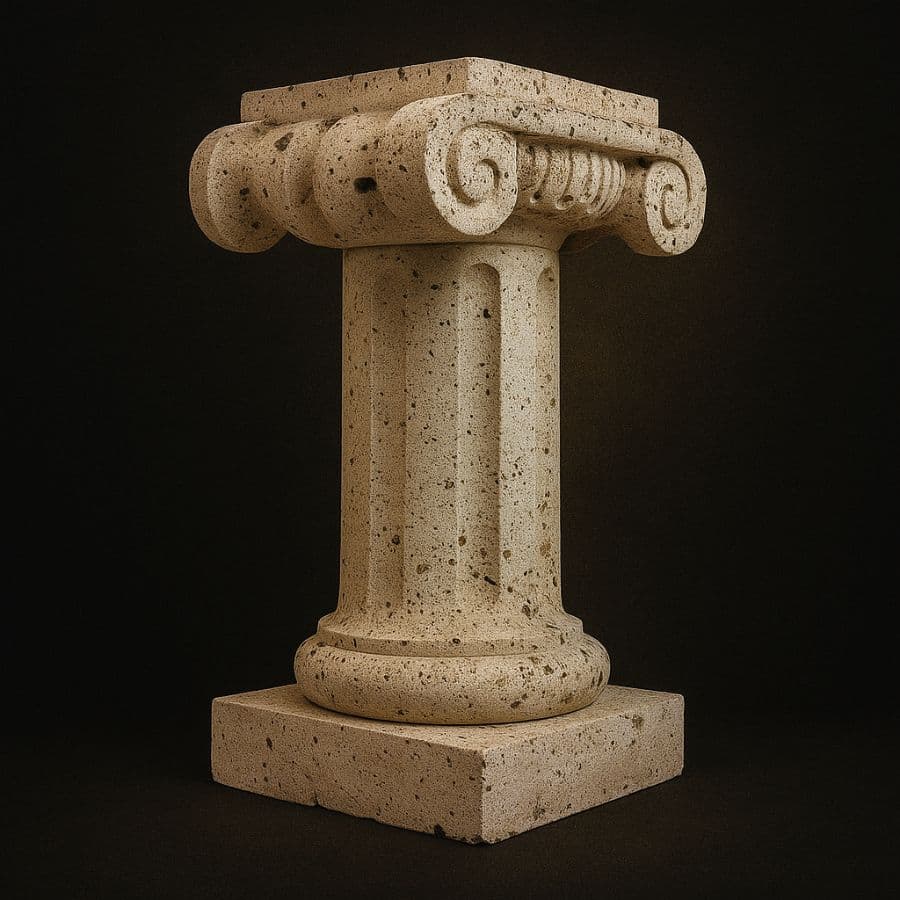 Pedestal estilo jónico en cantera