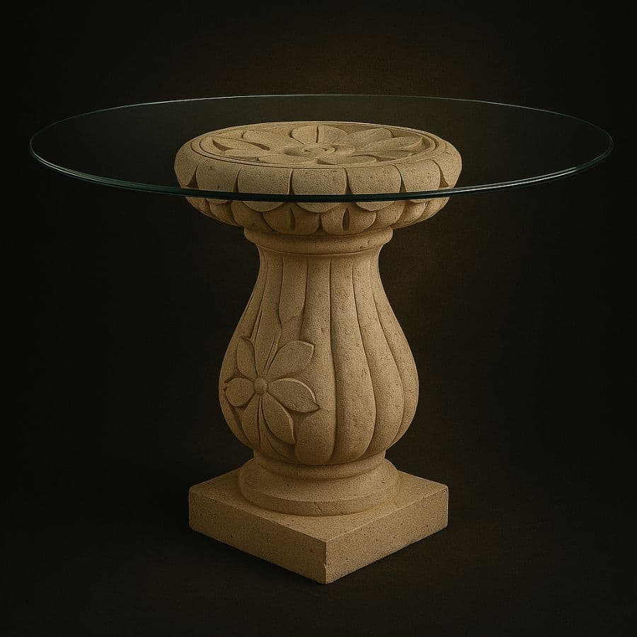 Pedestal estriado con capitel