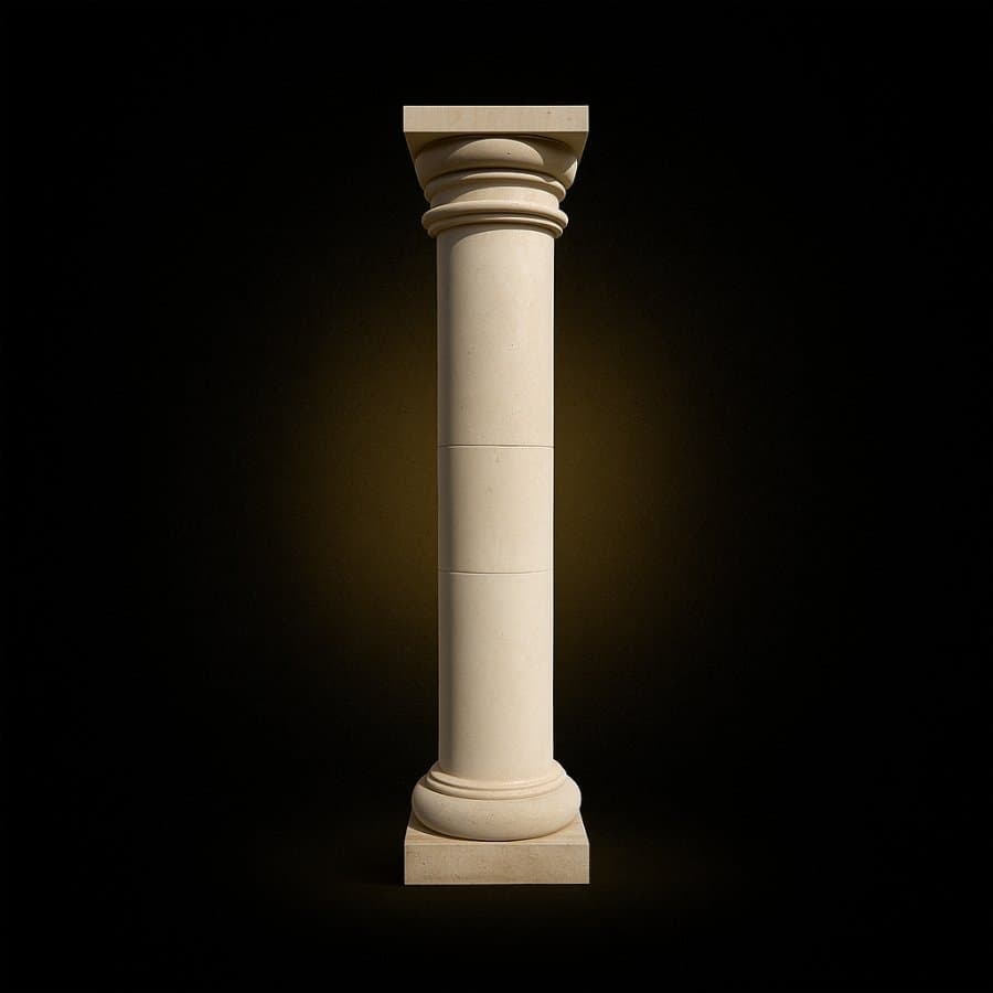 Columna lisa — Cantera beige clásica