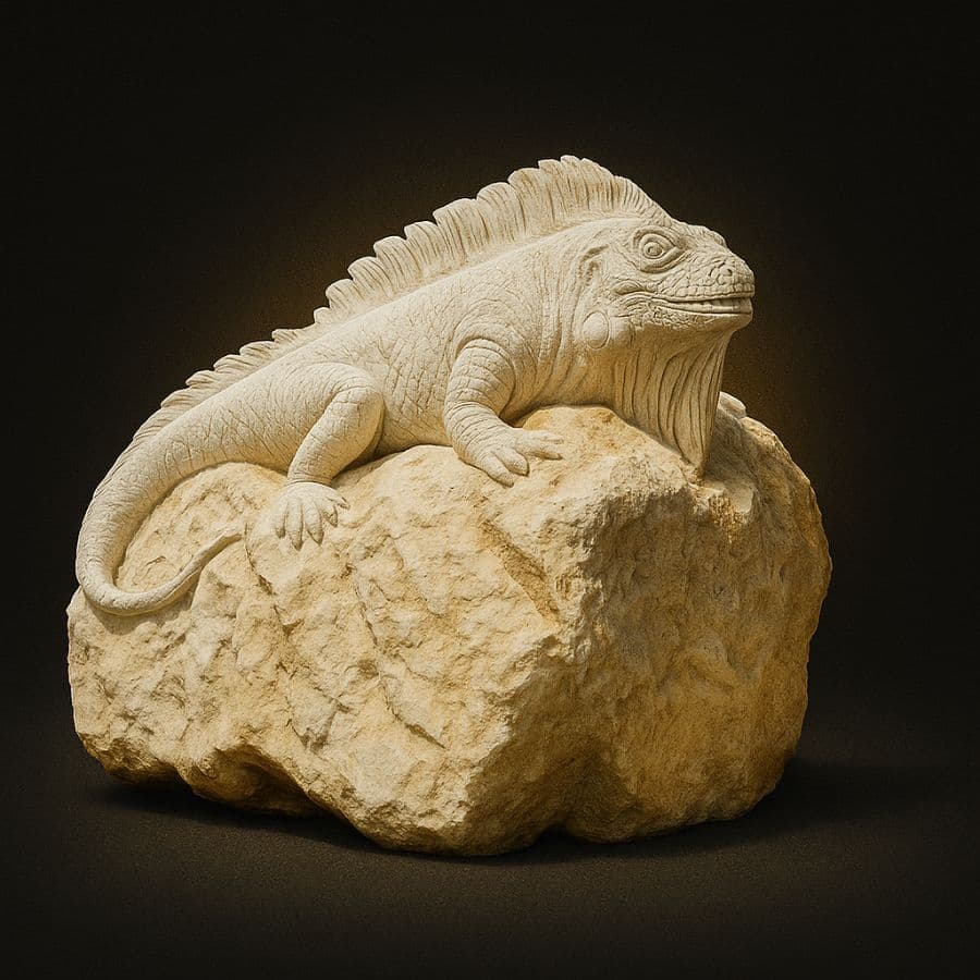 Iguana de cantera sobre roca