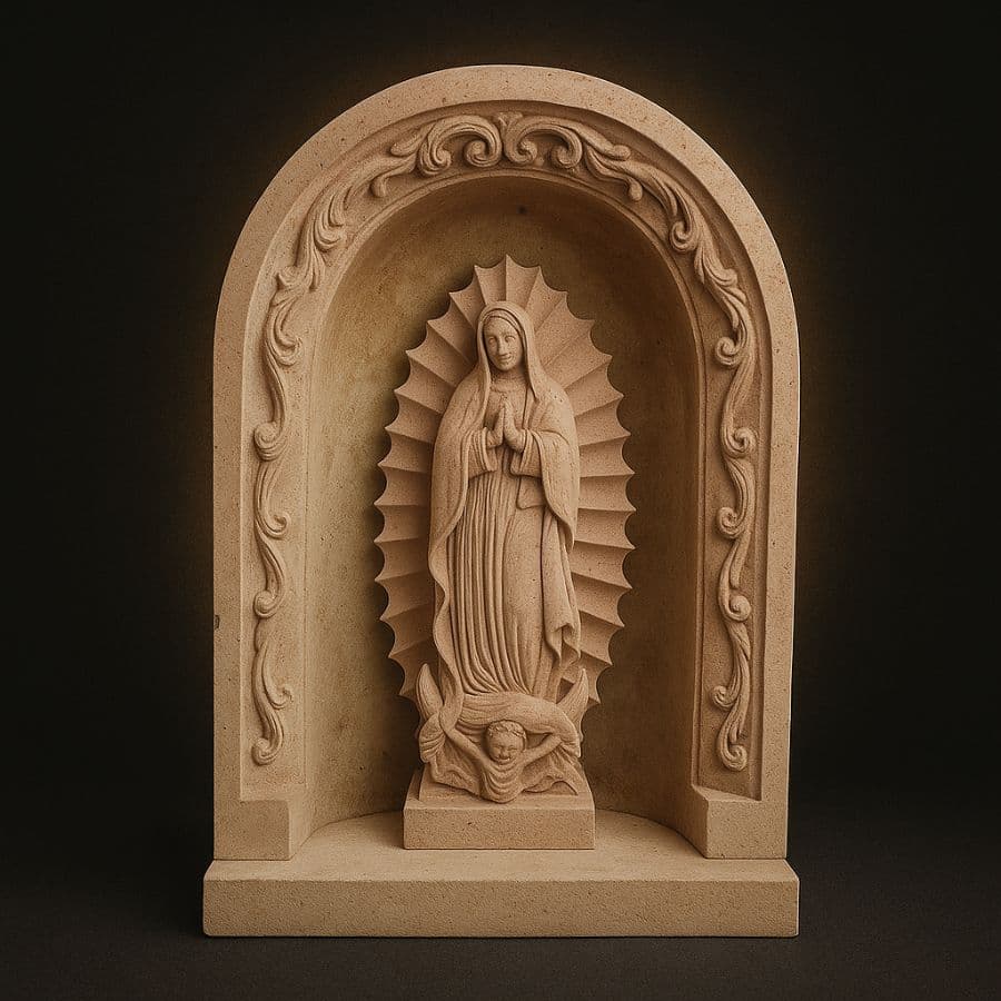 Virgen de Guadalupe en nicho de cantera