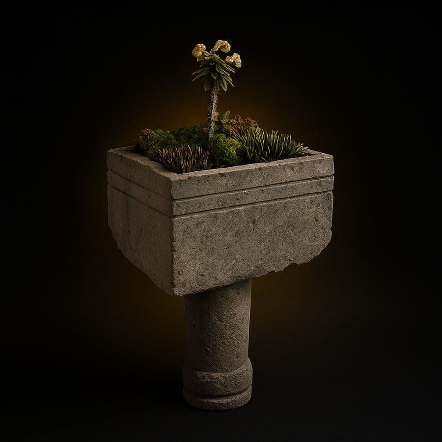 Maceta cuadrada elevada con pedestal